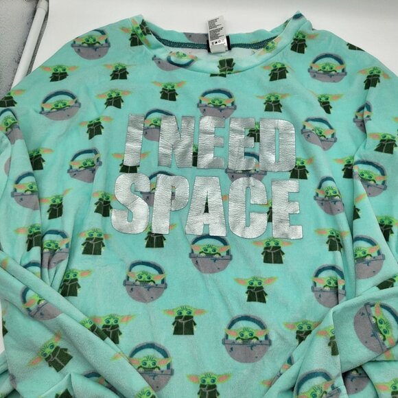 Star Wars Womens XXL Baby Yoda Pajama Sleep Top Long Sleeve I NEED SPACE - Picture 7 of 7